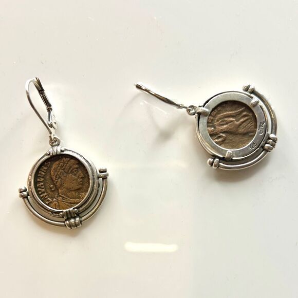 New .925 Sterling Silver Ancient Coin Earrings with Certificate of Authentic… - Picture 3 of 10